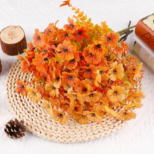 AGIRL Artificial Fall Flowers Fake Mums Outdoor,Faux Plant Porch Decor Home - Image 2