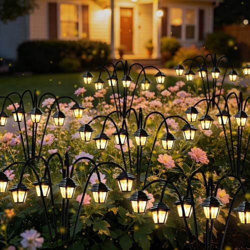 OZS 6 Pack Solar Garden Lights Outdoor, Warm White by OZS