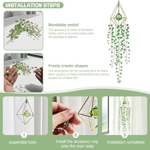 Crystal Suncatcher Glass Wind Chimes Sun Catchers Rainbow Plant Suncatcher - Image 6