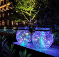 2 Pack Hanging Solar Powered LED Lights,Cracked Glass Ball Light, Waterproof Outdoor Christmas Decorative Lantern for Garden, Yard, Patio, Lawn (Colorful) by KIMI+HOUSE