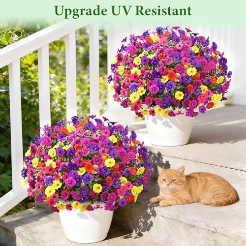 Yastouay Artificial Flowers for Outdoors, 14 Bundles Realistic Fake Flowers - Image 6