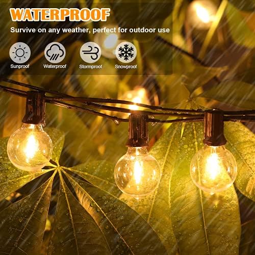 Brightever 100ft Outdoor G40 LED Globe String Lights Dimmable Waterproof Shatterproof Light Strings with 52 Bulbs Connectable Commercial Hanging Lights for Patio House Backyard Balcony - Image 2