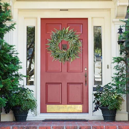 Sggvecsy Artificial Olive Wreath for Front Door 20 inch Greenery Wreath with Olive Leaves Olive Bean Green Leaves Wreath Spring Summer Wreath for All Seasons Wall Window Home Indoor Outdoor Decor - Image 5