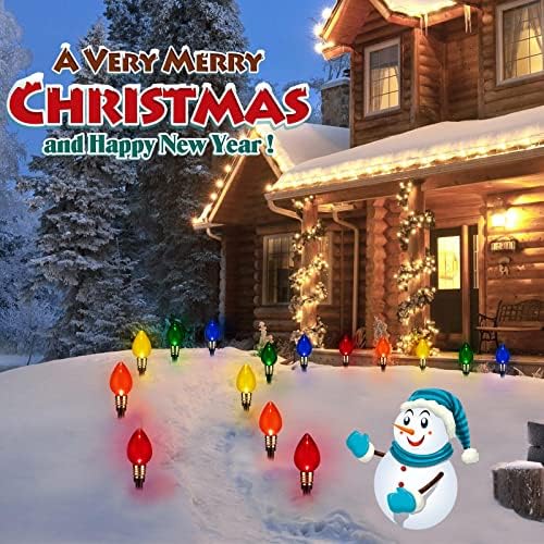 C9 Christmas Pathway Lights Outdoor, 17.4Ft 10 LED C9 Pathway Lights - Image 2