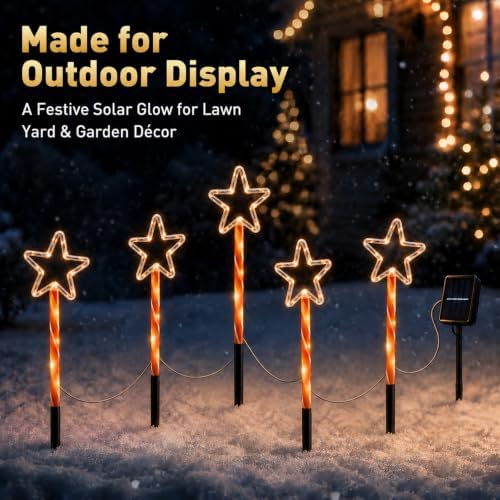Solar Christmas Lights Outdoor, Yard Decor for Garden, Lawn and Pathway - Image 2