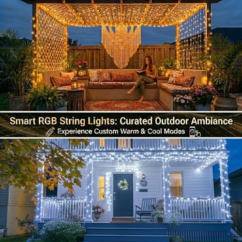 JMEXSUSS 200 LED RGB String Lights Outdoor Indoor, 66Ft Classromm Lights - Image 3