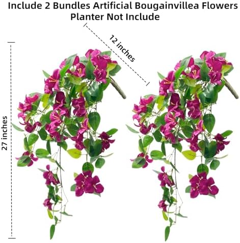 Artificial Bougainvillea Flower Faux Summer Plant for Outdoor UV Resistant - Image 4
