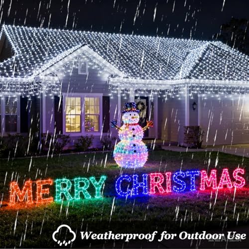 Christmas Icicle Lights Outdoor 66FT 670 LED Drops Cool White - Image 5