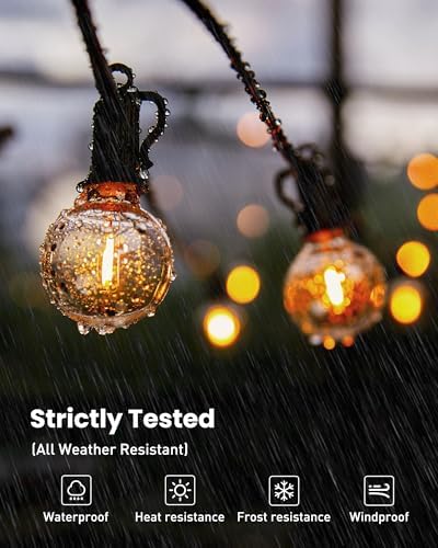 Brightown Outdoor String Lights, 29FT G40 LED IP65 Waterproof Patio Lights - Image 2