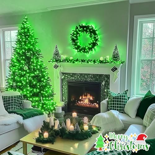 JMEXSUSS Connectable 100 LED Green Halloween Lights 8 Modes Grinch Lights - Image 6