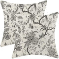 CXMEIFLY Spring Floral Birds Pillow Covers 20 x 20 Inch Set of 2 for Chinoiserie Flowers Decor Throw Pillows Black and White Plant Outdoor Decorative Cushion Cases for Couch Bed Decorations by CXMEIFLY