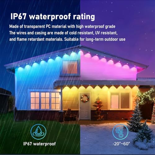 Permanent Outdoor Light,150ft with 100 LED Eaves Lights,Smart RGB Outdoor Lights with 75 Scene Modes,IP67 Waterproof,for Halloween Decorations,Christmas,Party,App and Remote - Image 3