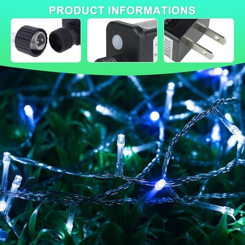 weillsnow 164 FT 500 LED Christmas Lights Outdoor, Waterproof Christmas Fairy Lights with Timer, Plug in Blue White LED String Lights with 8 Modes for Bedroom Wedding Party Xmas Decoration - Image 7