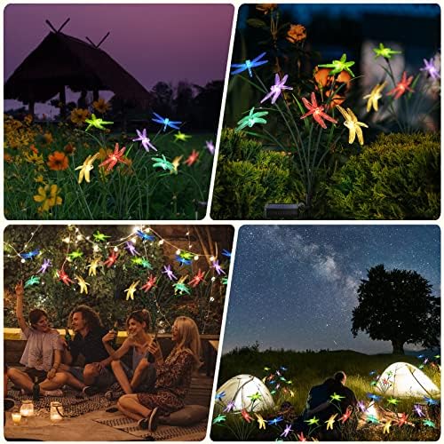 2PCS Outdoor Solar Lights, Waterproof Solar Lights Outdoor Pathway, Solar-Powered Garden Swing Dragonfly Decorative Lights for Yard Balcony Flower Bed, Gardening Plant Lovers - Image 7