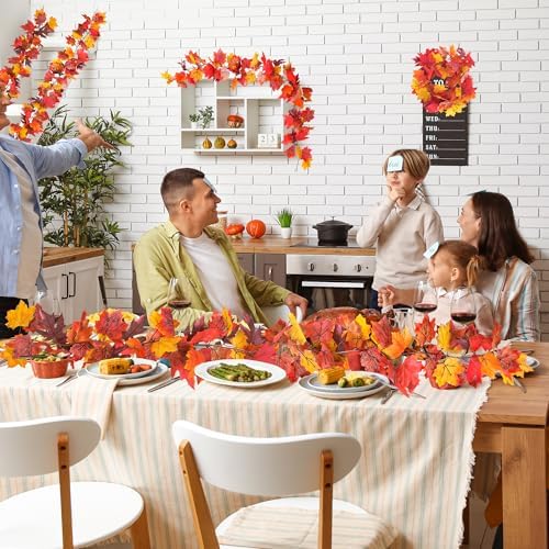 4Pack 23.6FT Hanging Vine Fall Leaves Garland for Halloween Thanksgiving - Image 6