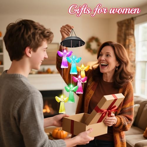 Winzwon Angel Solar Wind Chimes for Outside, Memorial Garden Decorations - Image 5