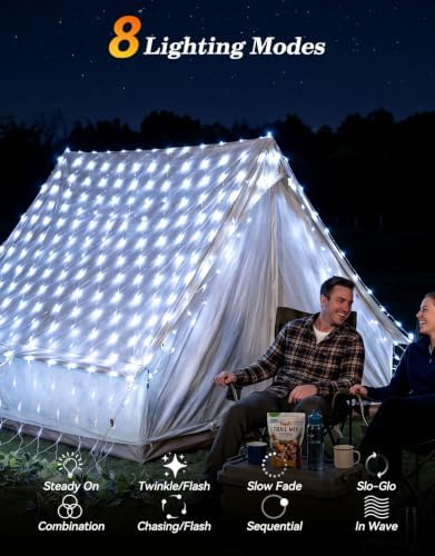 34.5x5FT Christmas Net Lights Outdoor Plug in with 8 Modes - Image 3