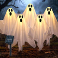 JOYIN 5 Packs Halloween Solar Ghost Lights Outdoor Decorations, Yard Stake Spooky Decorations Ghosts, Warm White Solar Powered Lights with Arms for Yard, Garden Pathway, Porch & Haunted House Decor by JOYIN