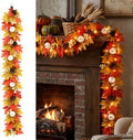 MUMTOP Lighted Fall Garland Maple Pumpkins, 6FT Thanksgiving Harvest Decor by MUMTOP