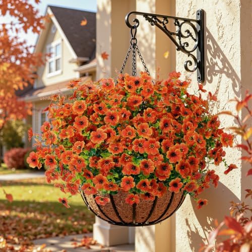 SHareconn 24Pcs Artificial Fall Flowers UV Resistant Fake Mums for Outdoors - Image 6