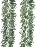 RECUTMS 2Pc Artificial Silk Olive Leaves Vines Garland 6.2Ft Green Rattan by RECUTMS
