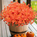 Artificial Fall Flowers for Outdoor 16 Bundles Morning Glory, Autumn Red by Nigirior
