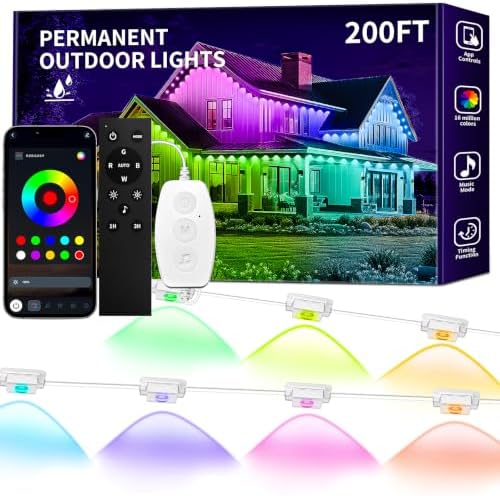 KSIPZE 200ft Permanent Outdoor Lights for House,Eaves LED Lights by KSIPZE
