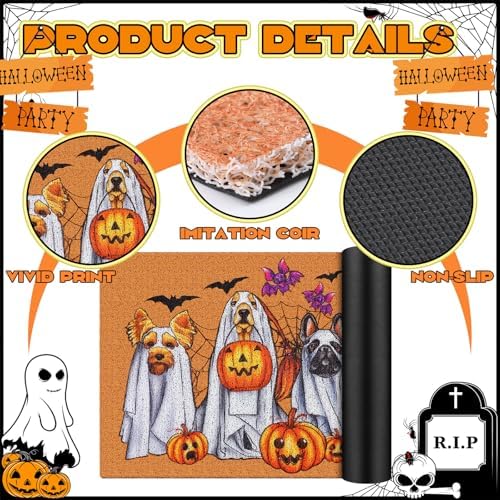 Drydiet Halloween Ghost Dog Doormat, Horrors House Coir Front Door Mat - Image 4