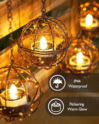 Homemory 12-Pack Solar Tea Lights Outdoor Waterproof, Dusk to Dawn Candles - Image 3