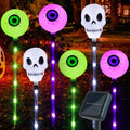 Halloween Decorations Outdoor Solar Garden Lights,6 Pack Scary Eyeball Skull Outside Decor,8 Modes Solar Halloween Lights for House Grave Patio Yard Lawn Pathway Halloween Party Ghost Decor by Mankinlu