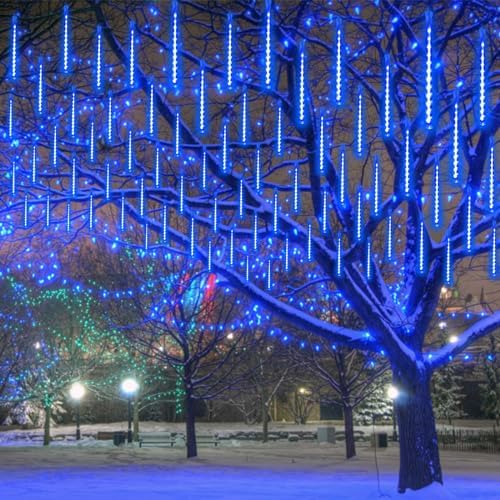 2 Pack Christmas Lights Outdoor 16 Tubes 384 LEDs Meteor Shower Rain Lights - Image 4