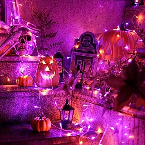 JMEXSUSS 33 FT 100 LED Orange and Purple Halloween String Lights Indoor - Image 6