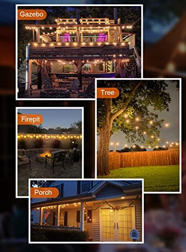GPATIO Outdoor String Lights, 60FT Waterproof Patio Lights with 32 Hanging Globe ST38 Bulbs, 2700k Shatterproof for Backyard Gazebo Porch Garden Commerical Outside Decor - Image 6