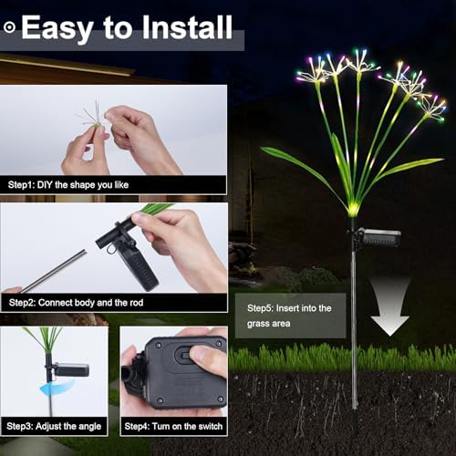 Solar Garden Lights Outdoor Decorative Firework Lights 2-Pack - Image 5