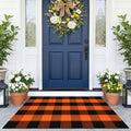 KOZYFLY Buffalo Plaid Rugs 2.3x3.6 ft Halloween Orange Black Front Door Mat by KOZYFLY