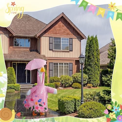 Soulchen 3 Pcs Summer Goose Outfit Porch Lawn, Light Pink, 23 Inch - Image 6