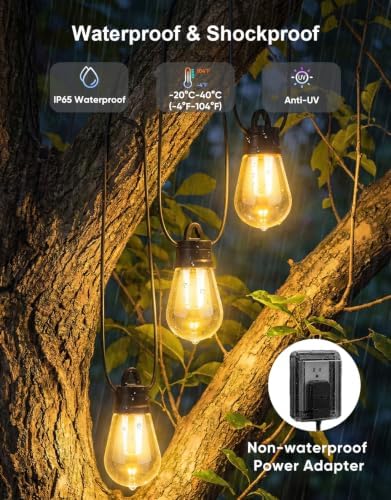 APPECK RGBW Outdoor String Lights 100ft, Smart Patio Light with 30 LED Bulb - Image 3