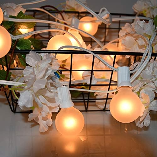 25FT Outdoor String Lights, G40 Frosted White Globe String Lights with 27 Warm White Bulbs, Hanging Patio Lights UL Listed for Indoor Outdoor Backyard Garden Wedding Party Cafe Christmas Decorations - Image 4
