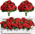 Alupssuc 8Pcs Artificial Geranium Flowers for Outdoors Decoration Silk Floral, UV Resistant Fake Plants, Faux Flower for Porch Garden Table Centerpieces Home Indoor Outside Spring Decor(8, Red) by Alupssuc