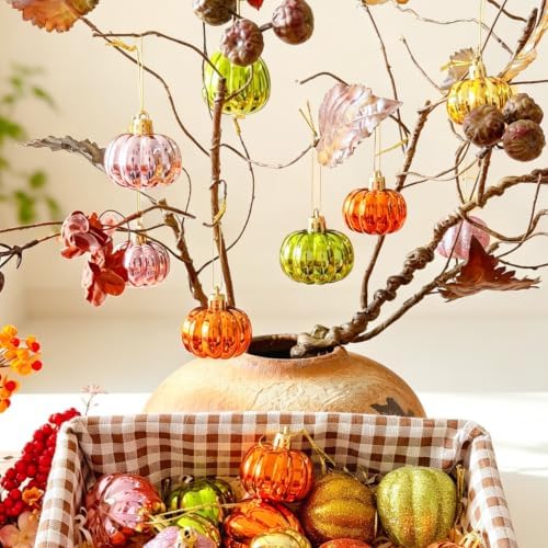 24PCS Fall Ornaments for Tree Pumpkins Decorations Thanksgiving Decor - Image 5