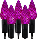 WATERGLIDE Halloween C6 String Lights, 33ft 100 LED Black Wire Fairy Lights with 29V Safe Adaptor, 8 Lighting Mode, Waterproof for Indoor Outdoor Patio Xmas Tree Party Decor, Purple by WATERGLIDE