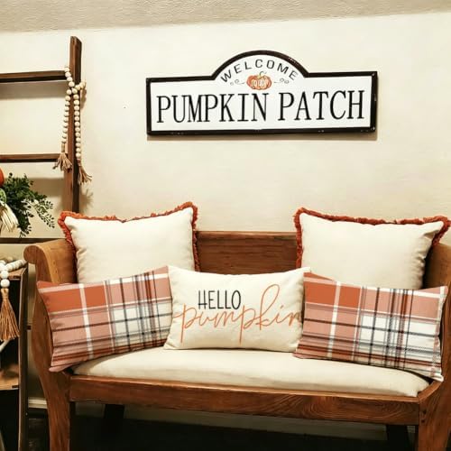 RABUSOFA Fall Pillow Covers 12x20 Tartan Plaid Fall Decorations for Home - Image 4