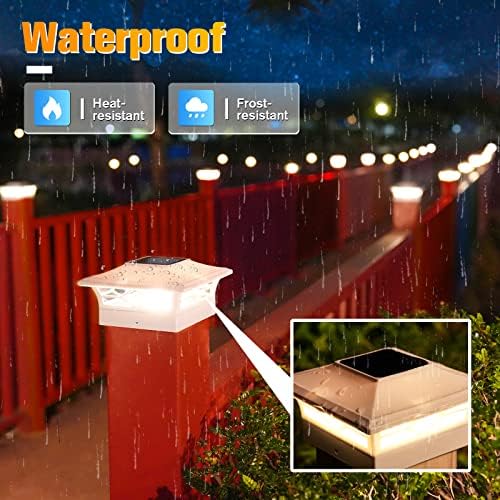 VOLISUN 4Pack Solar Post Cap Lights, 2 Color Modes Deck Lights, White - Image 5