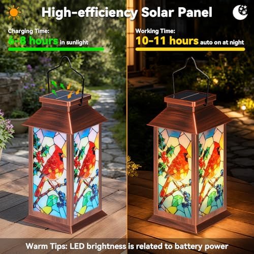 Solar Lanterns Outdoor Waterproof, Cardinal Solar Lights Hanging Lanterns - Image 2