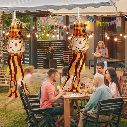 NOVWANG Fall Scarecrow Windsock, Front Door Wind Sock Autumn Windsock Thanksgiving Outdoor Hanging Scarecrow Decorations for Home Farmhouse Garden Yard Decor - Image 6