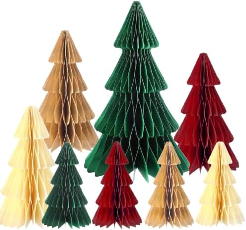 Paper Christmas Tree Honeycomb Centerpieces 8Pcs by Pedel