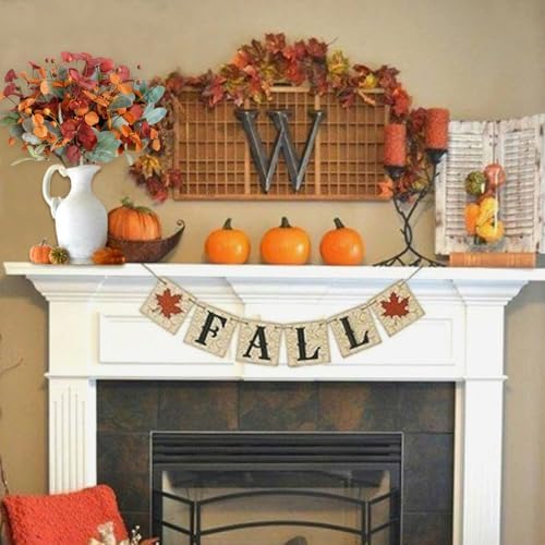 14 Inch Artificial Fall Wreath Branches, Set of 8 - Lambs Ears Eucalyptus Leaves Berry Stems for DIY Autumn Wedding Home Farmhouse Decor-Stems - Image 7