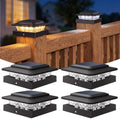 kolpop 4x4 Solar Post Cap Lights Outdoor 4Pack- 3 Color Temperatures& 2 Level Brightness, IP65 Waterproof, 16 LED Black Fence Deck Post Light Solar Powered Only for 4×4/3.5×3.5 Wood/Vinyl Posts by kolpop