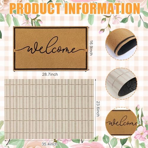 Drydiet 2 Pcs Fall Welcome Layered Doormats, Front Porch Outdoor Decor - Image 2