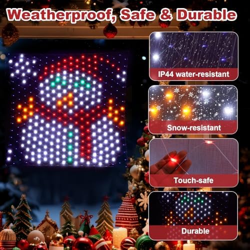 Leisure world LED Snowman Window Silhouette Lights,USB Operated LED Net Outdoor Mesh Lights with Timer, 8 Modes for Indoor Outdoor Holiday Xmas Party Decor - Image 2